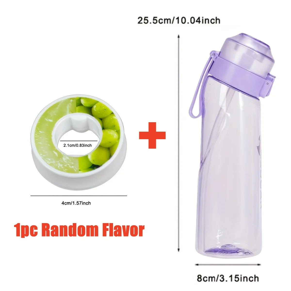 650ml/22oz Portable Sports Water Bottle With 7 Flavour Pods Scented Leakproof Water Bottle With Straw For Gym Outdoor Activities