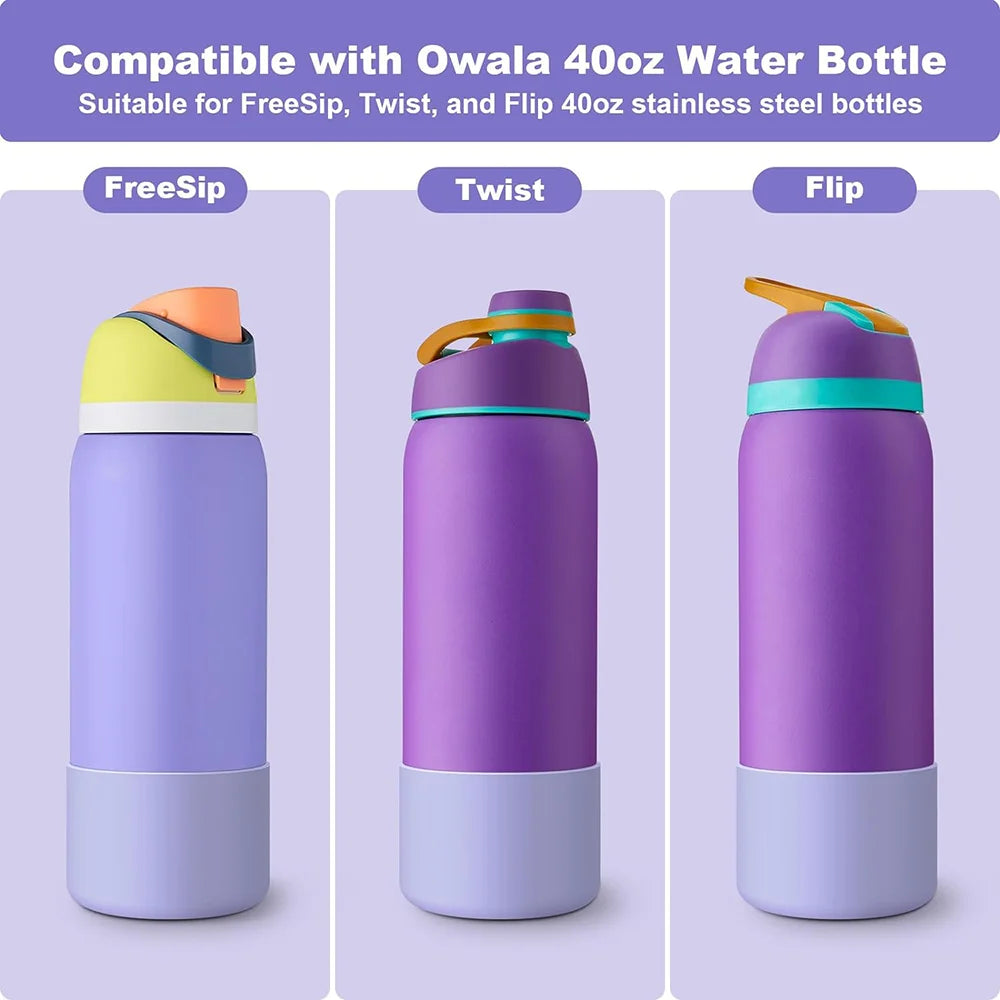 Silicone Water Bottle Boot For Owala 24oz 32oz 40oz Anti-Slip Protective Sleeve Bottom Bumper Protector For Freesip Twist