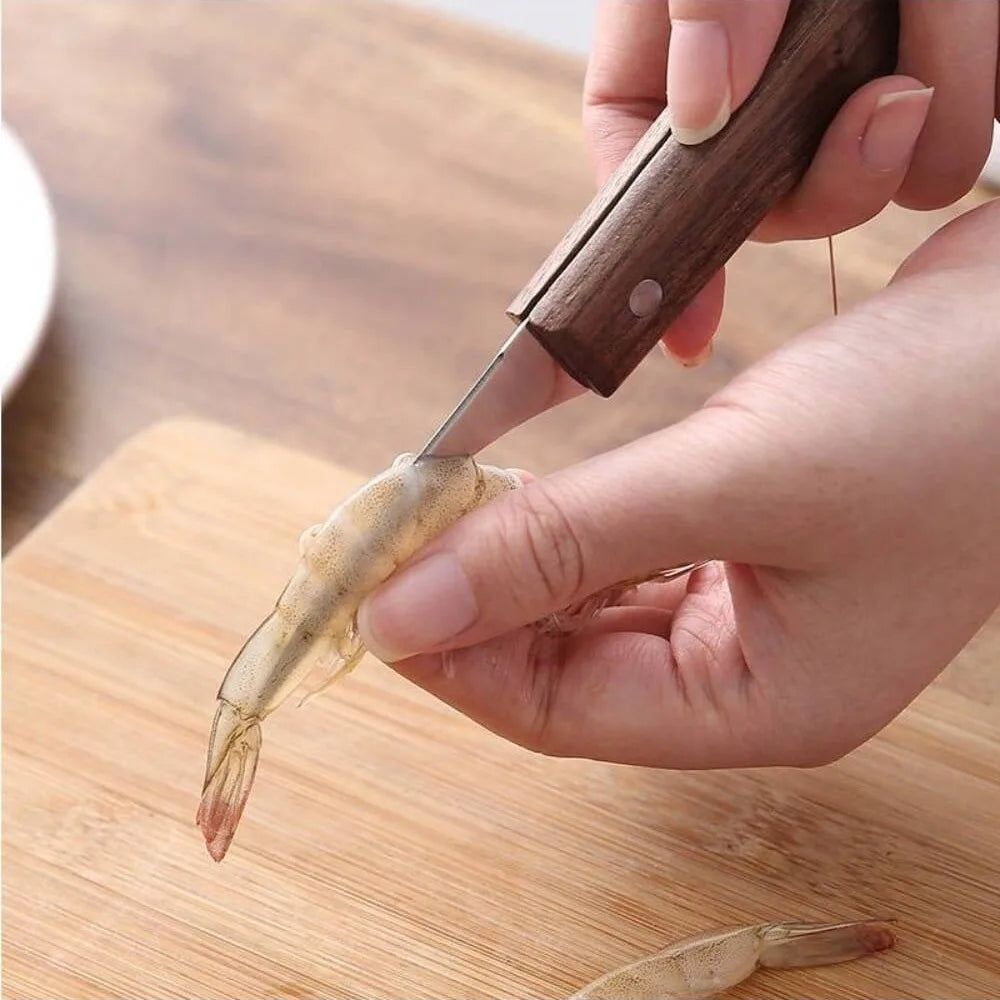 Stainless Steel Shrimp Peeler Prawn Shrimp Line Knife Cutter Shrimp Fishing Knife Lobster Shell Remover Peel Device Kitchen Tool