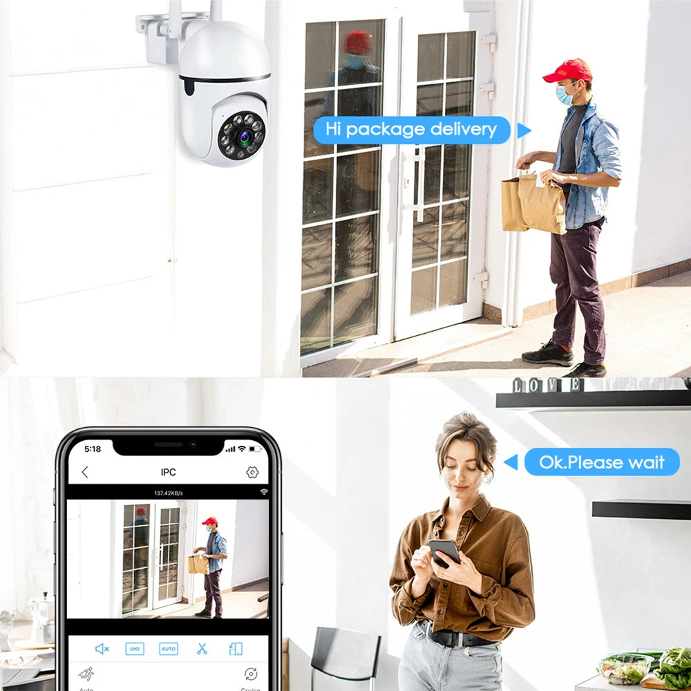 2MP Wifi IP Camera Outdoor Security Surveillance Cameras AI Human Tracking Two Way Audio 4X Digital Zoom Night Vision Full Color