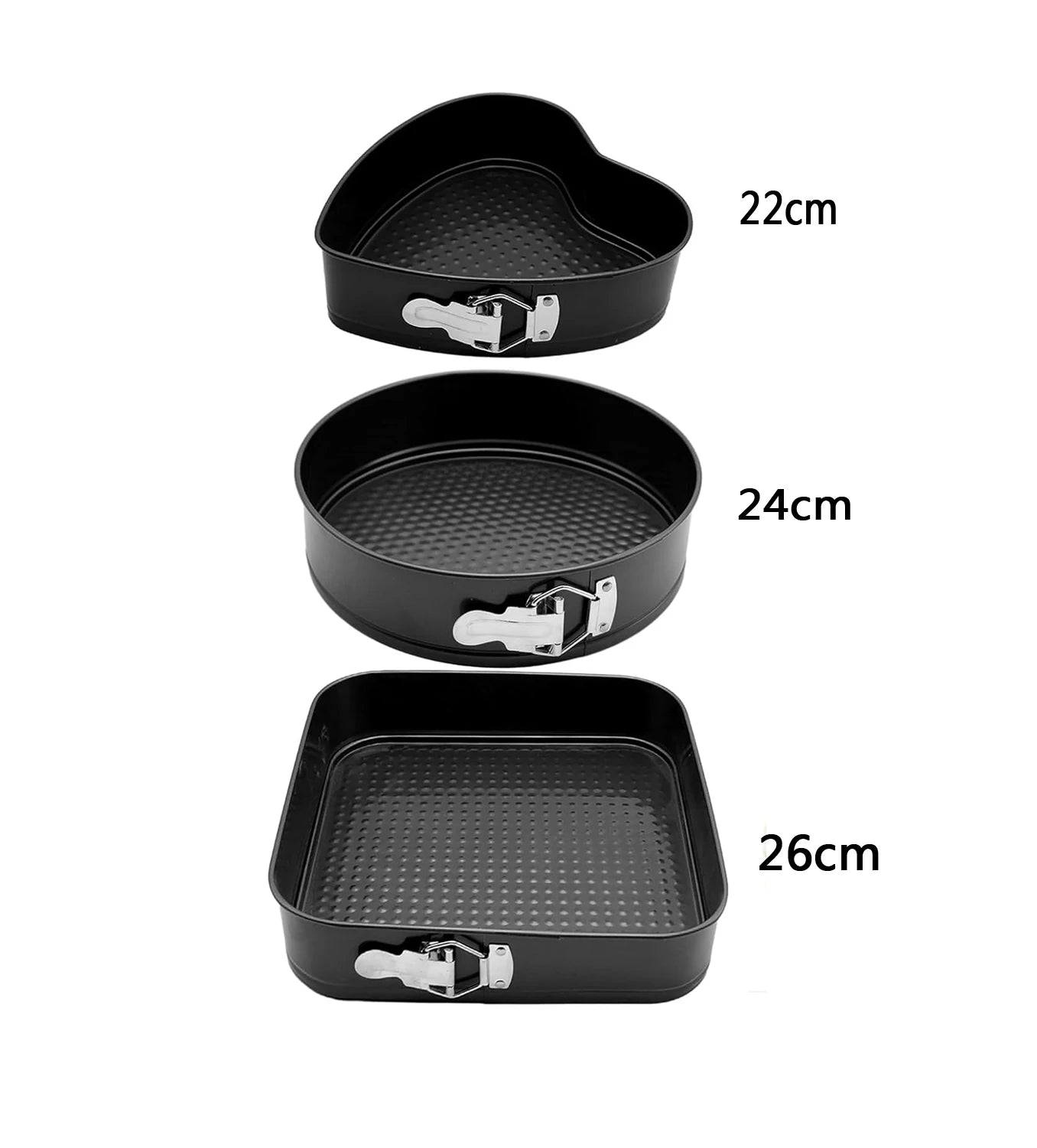 Nonstick Carbon Steel Cakes Molds Bake Pan Heart Round Square Shape Removable Bottom Baking Mould Set Kitchen Accessories New