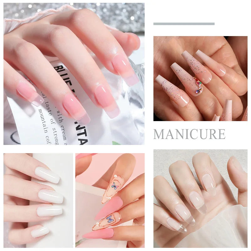 40ml Crystal Liquid With 45ml Acrylic Powder Set Lnclude Pink White Transparent Acrylic Powder Kit Suitable Beginner Nail Kit