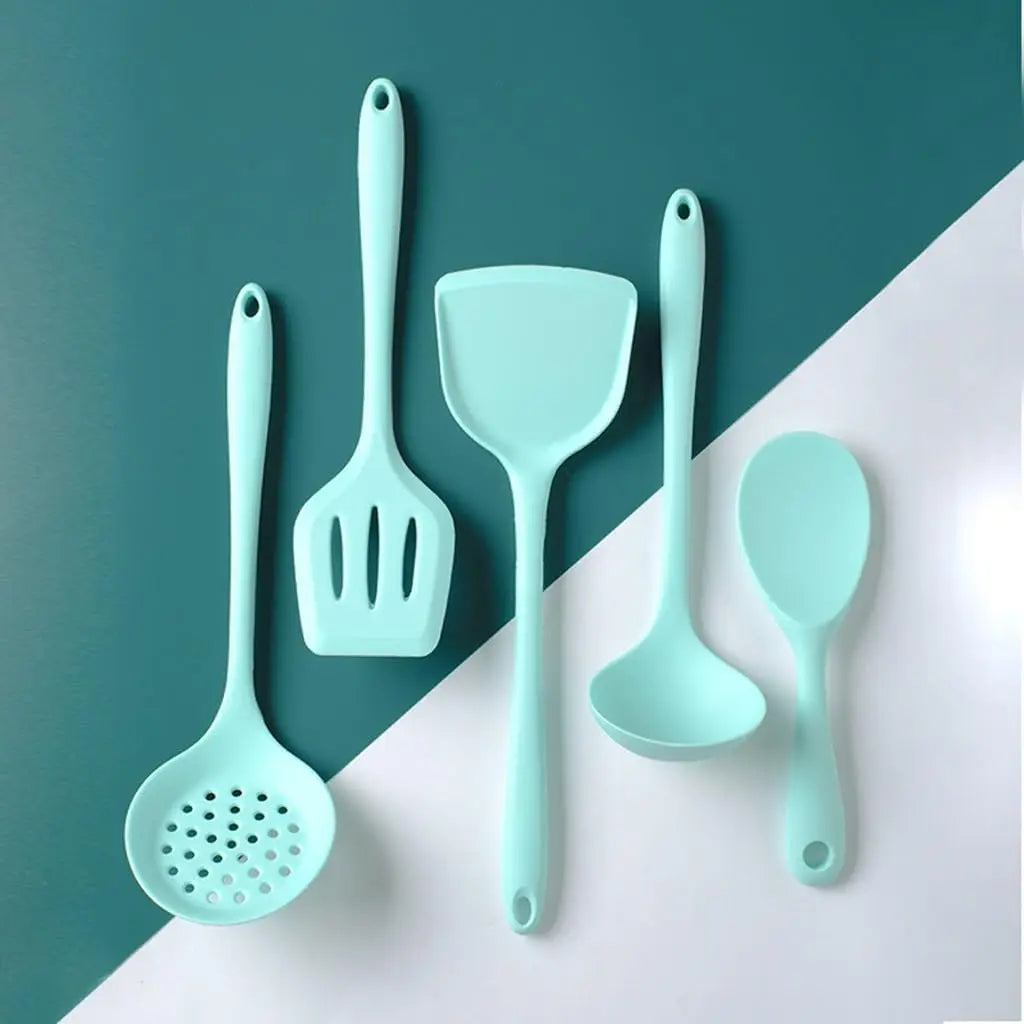 Silicone cooking utensil set Kitchen Utensils Set Cooking Tool Set Kitchenware Set  Skimmer Slotted Turner Slotted spoon Laddle