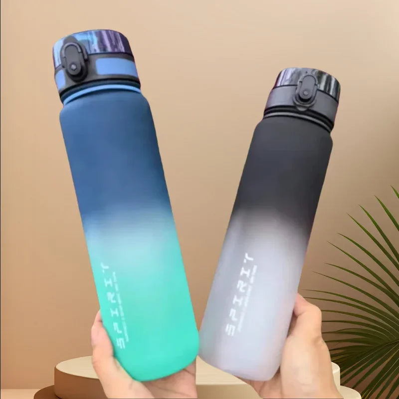 Large Capacity Sports Water Bottle Motivational Leak Proof Portable Reusable Plastic Cups Outdoor Travel Gym Jugs