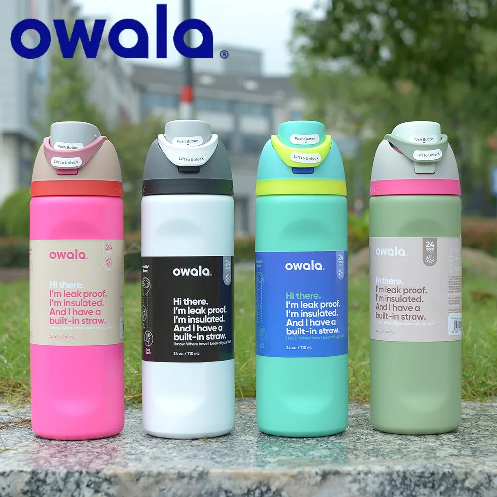 Owala Cup Vacuum Flasks & Thermoses Water Bottle Drinkware Thermo Tumbler Stainless Steel Thermal Mug Original Cold Hot Coffee