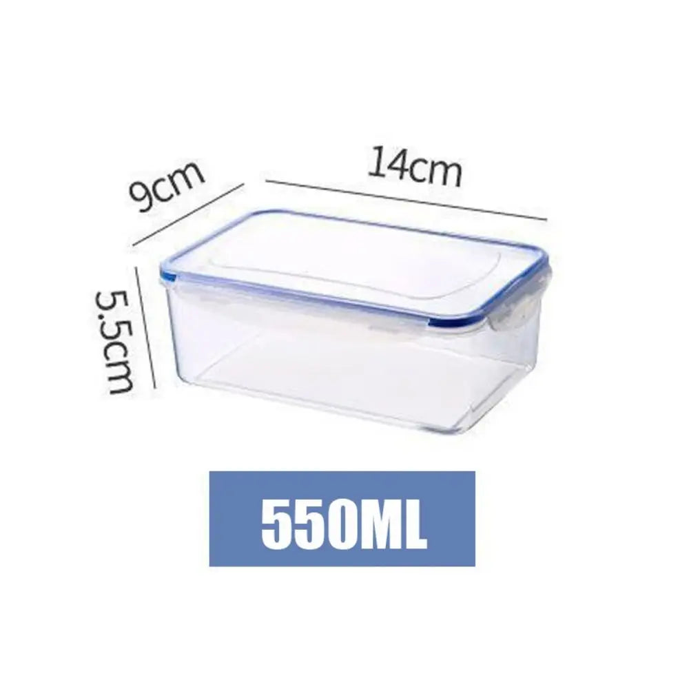 Sealed Rectangular Refrigerator Storage Box with Lid Plastic Trasparent Crisper Food Containers Stackable Microw