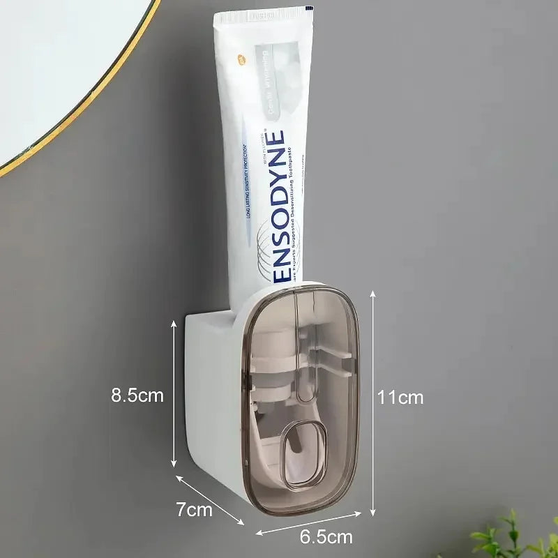 1 PCS Automatic Toothpaste Dispenser Bathroom Accessories Wall Mount Lazy Toothpaste Squeezer Toothbrush Holder