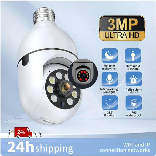 3MP Wifi IP Camera Surveillance Video 4X Digital Zoom CCTV Security Wireless Outdoor Monitor Audio Night Vision Human Detection