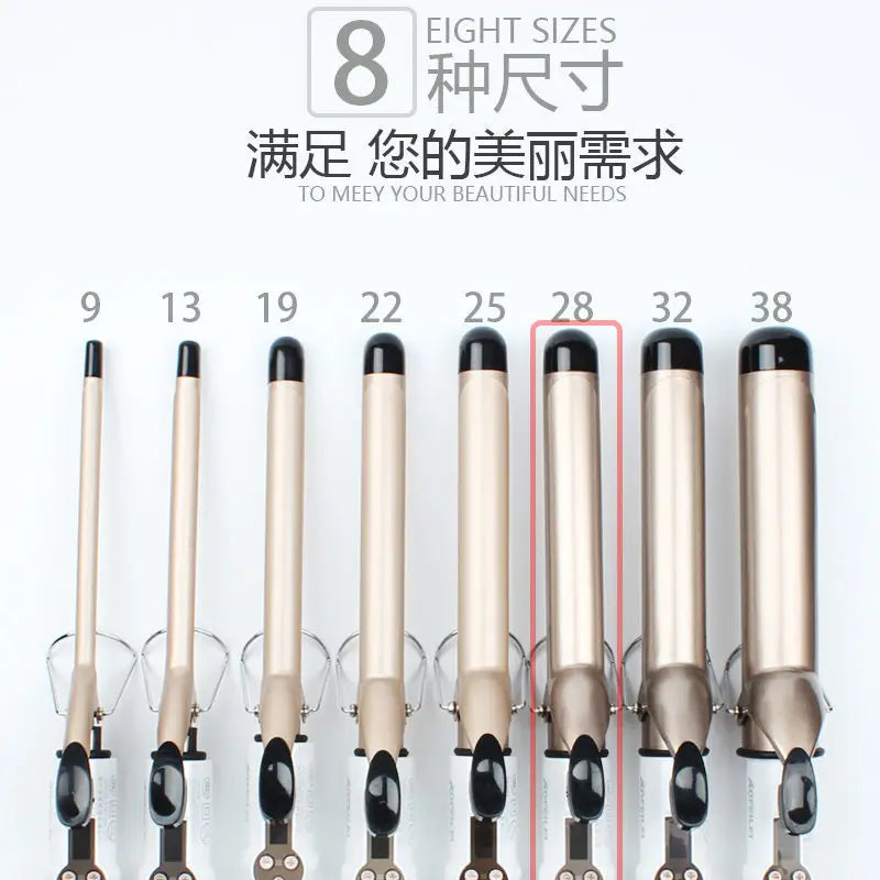 Temperature Setting Electric Hair Curler Long Curling Tong Wand 9-38mm Professional Hair Curling Iron LCD Screen