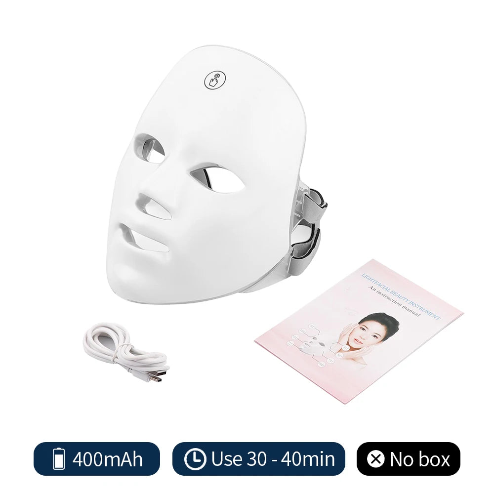 LED Facial Mask Red Light Therapy Photon Anti-Acne Wrinkle Removal Skin Rejuvenation Whitening Spa Mask Face Beauty Devices