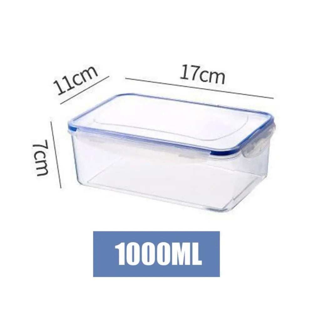 Sealed Rectangular Refrigerator Storage Box with Lid Plastic Trasparent Crisper Food Containers Stackable Microw