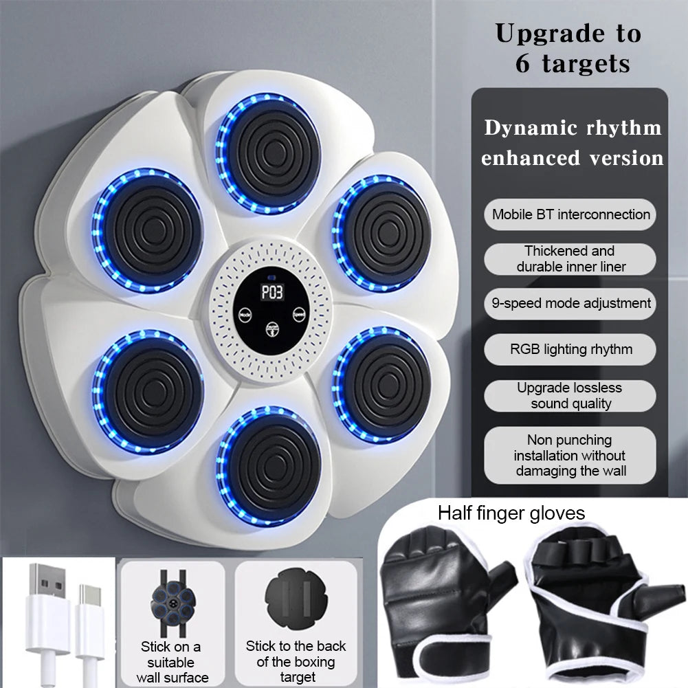 Smart Bluetooth Music Boxing Machine Musical Wall Boxing Machine Wall Target Hanging Sandbag Reaction Training Punching Bag