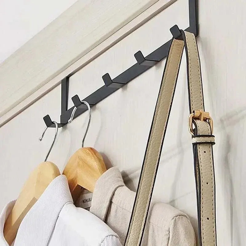 Hooks Over The Door 5 Hooks Home Bathroom Organizer Rack Clothes Coat Hat Towel Hanger Bathroom Kitchen Accessories