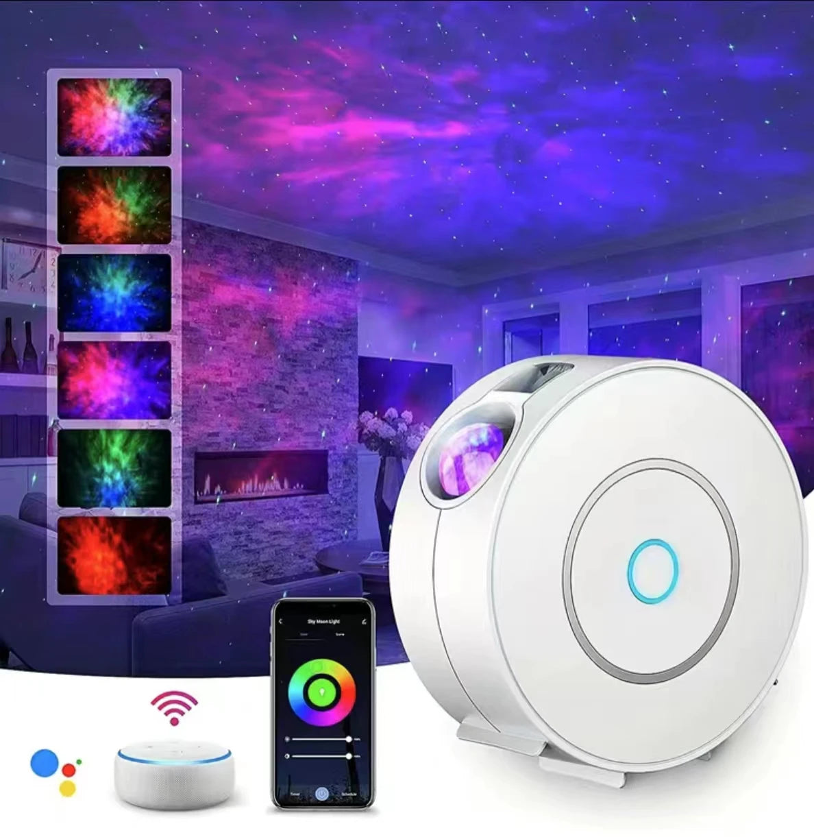 Tuya WiFi intelligent high-definition starry sky projector intelligent voice control system APP adjustment projector home gifts