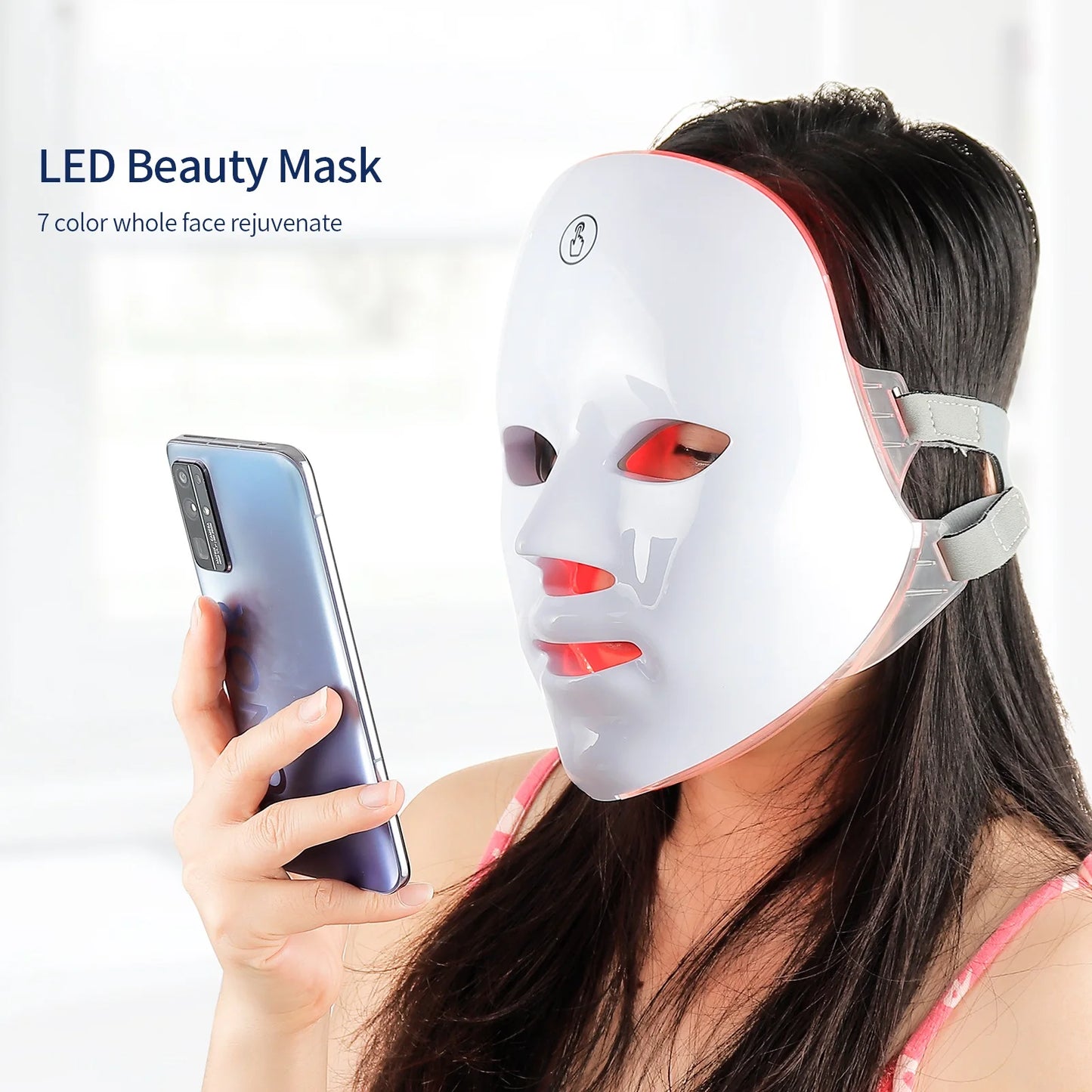 LED Facial Mask Red Light Therapy Photon Anti-Acne Wrinkle Removal Skin Rejuvenation Whitening Spa Mask Face Beauty Devices