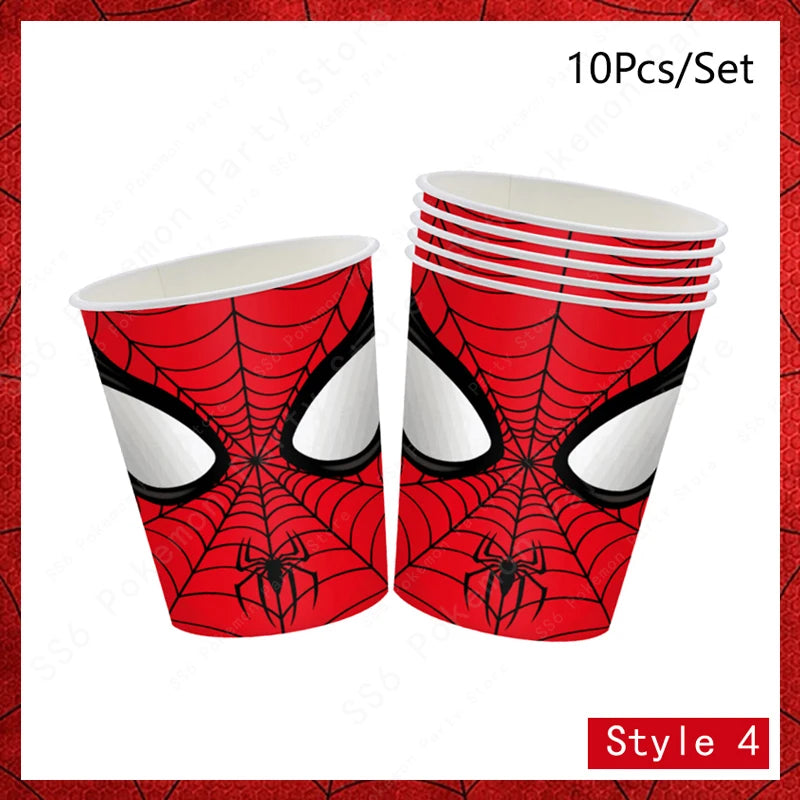 Spiderman Birthday Party Decorations Disposable Tableware Plate Cup Napkins Bags Spidey Party Birthday Decoration Supplies Set