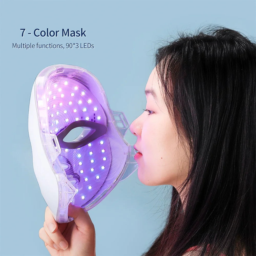 LED Facial Mask Red Light Therapy Photon Anti-Acne Wrinkle Removal Skin Rejuvenation Whitening Spa Mask Face Beauty Devices