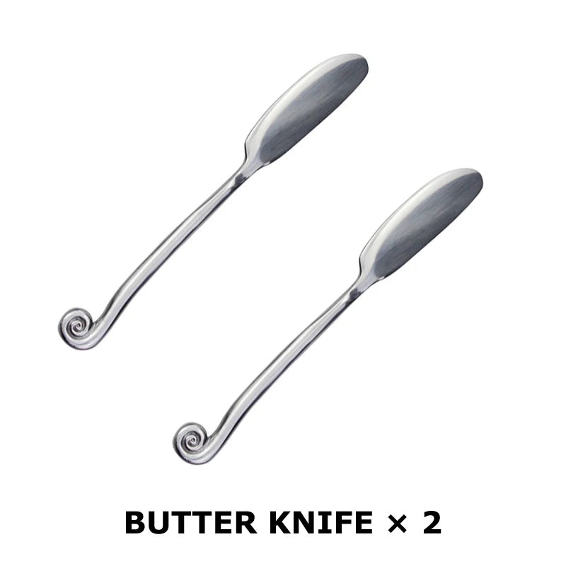 Impressive Cutlery Famous Creative Design Snail Handle Dinnerware Set Forged Process Stainless Steel Mirror Polish For Kitchen