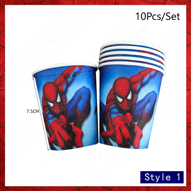 Spiderman Birthday Party Decorations Disposable Tableware Plate Cup Napkins Bags Spidey Party Birthday Decoration Supplies Set