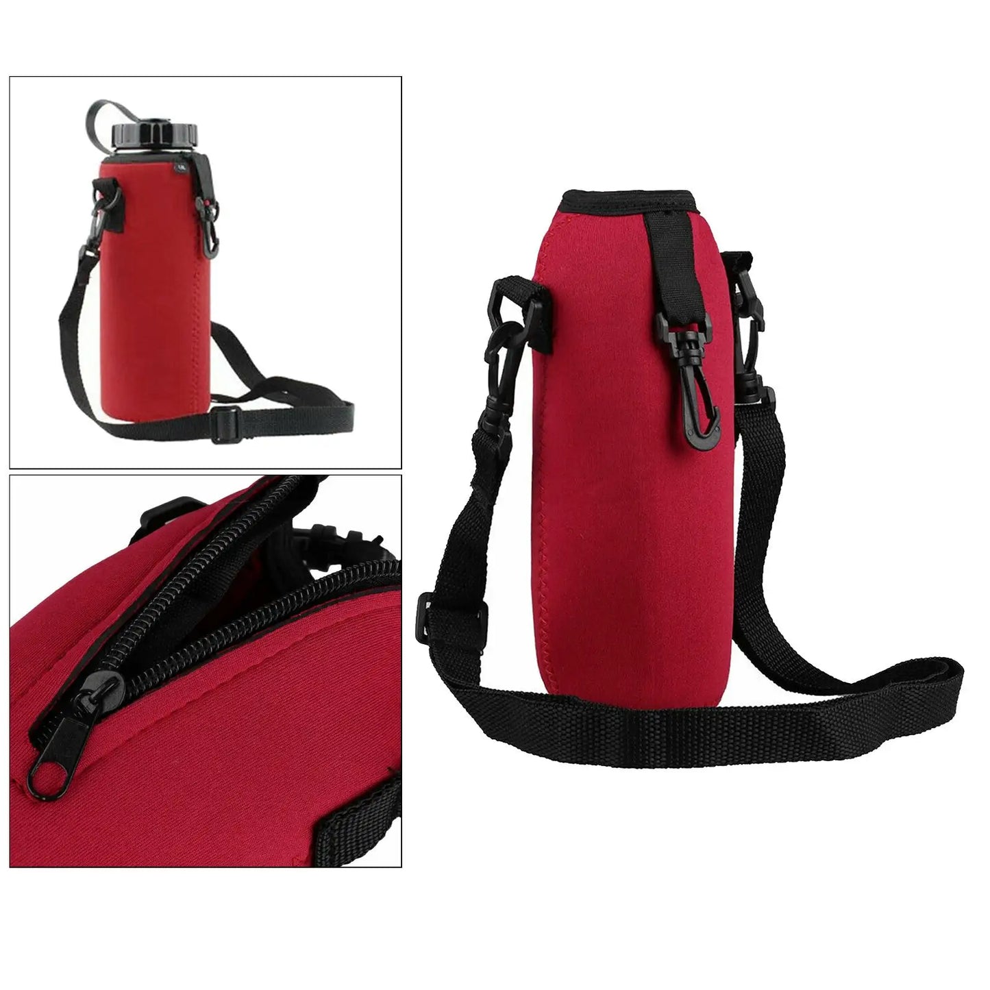 Water Bottle Carrier Outdoor 500ml Water Bottle Insulated Cover Neoprene Carrier Bag Pouch with Strap & Hook