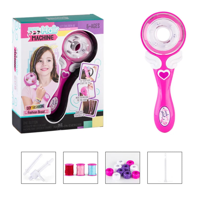 DIY Braiding Hairstyle Tool Electric Automatic Hair Braider Twist Braider Machine Weave Roller Hairstyle Machine Set Child Gift