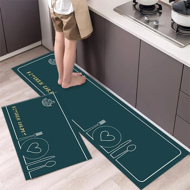 VIKAMA Flatware Theme Kitchen Lightweight Absorbent Carpet Living Room Bedroom Bathroom Washable Footer Rug Foot Mat Home Decor