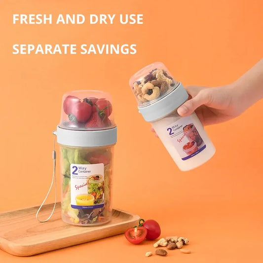 1pc Double Layer Container For Fresh-Keeping Plastic Container For Fresh-Keeping Sealed Food Storage Kitchen Storage Box