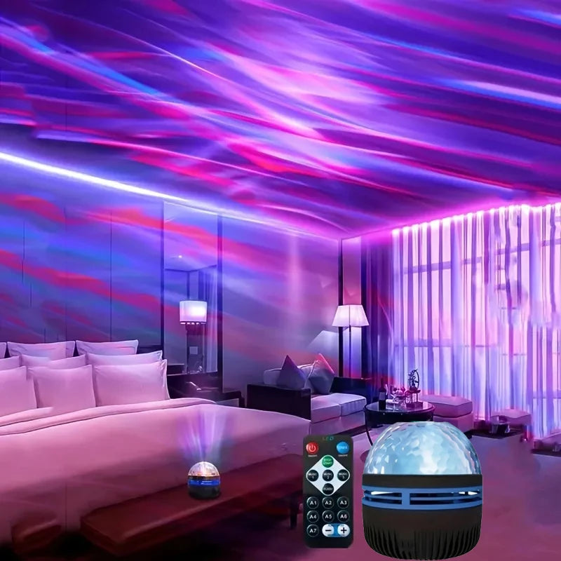 NEW Starry Projector Light With 7 Color Patterns & Remote Control, Polar Projector Night Light For Bedroom Atmosphere