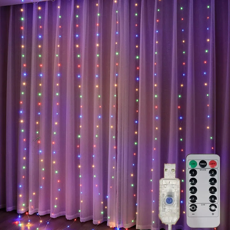 USB String Lights Holiday Wedding Fairy Light Garland Lights for Bedroom 3/4/6M Remote Control Curtain LED Christmas Decoration