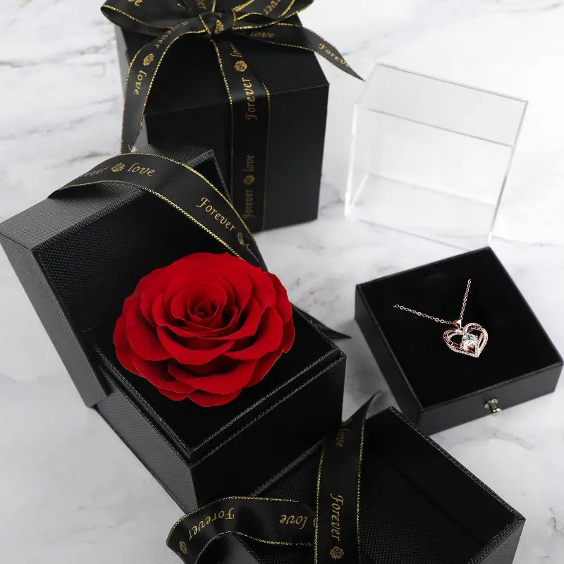 Preserved Rose Gift with Gift Box Eternal Rose Box Gifts for Her Mom Grandma Wife Daughter Women Xmas Valentine's Day Birthday