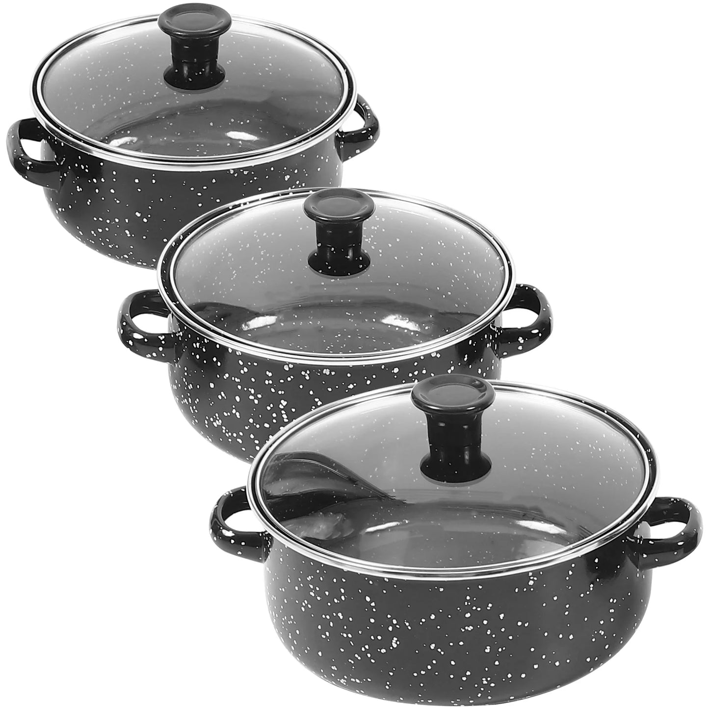 1 Set Mini Steamed Egg Bowl Cooking Pots With Handle Sauce Lid Pan Pans Non Stick Three Piece Suit Small Saucepan Stockpot