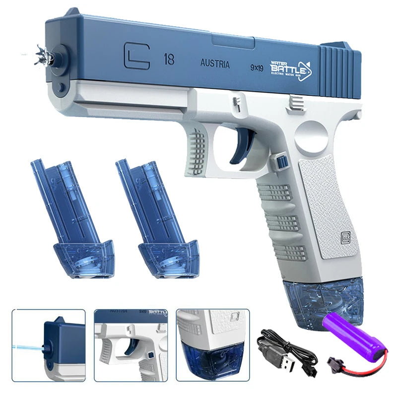 Electric Water Gun Toy Portable Water Guns Automatic Water Spray Gun Toys Electric Burst Water Gun Kids Outdoor Water Toys