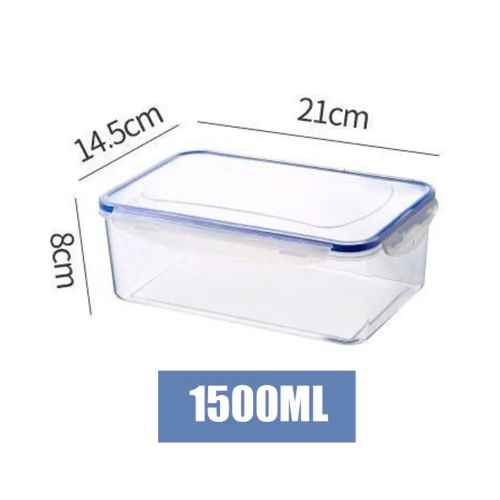 Sealed Rectangular Refrigerator Storage Box with Lid Plastic Trasparent Crisper Food Containers Stackable Microw