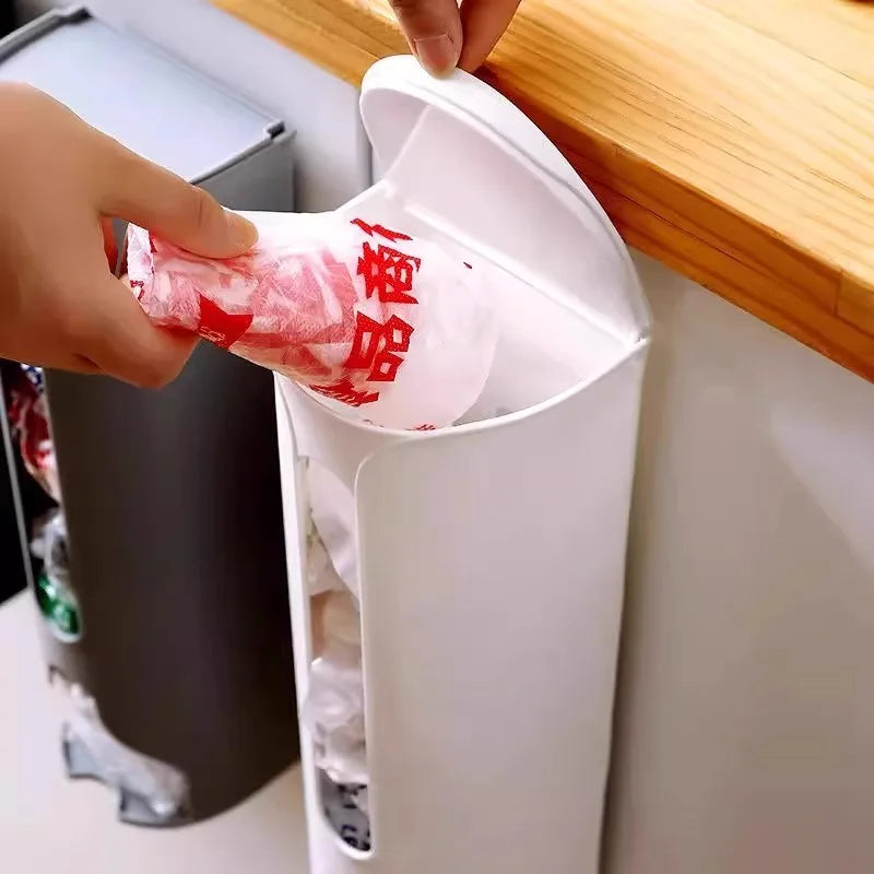 Kitchen Plastic Bag Holder Organizer Wall Hanging Garbage Bag Storage Box Bathroom Trash Bag Bucket Dispenser Kitchen Accessory