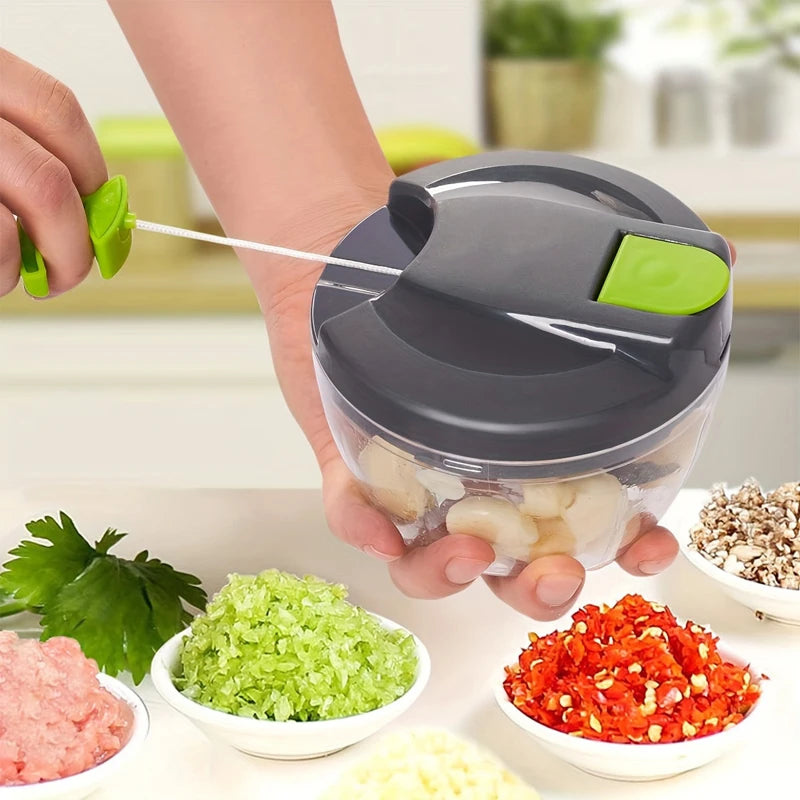 500/900ML Manual Food Processor Vegetable Chopper Hand Crank Garlic Mincer Portable Onion Cutter Fruits Herb Kitchen Accessories