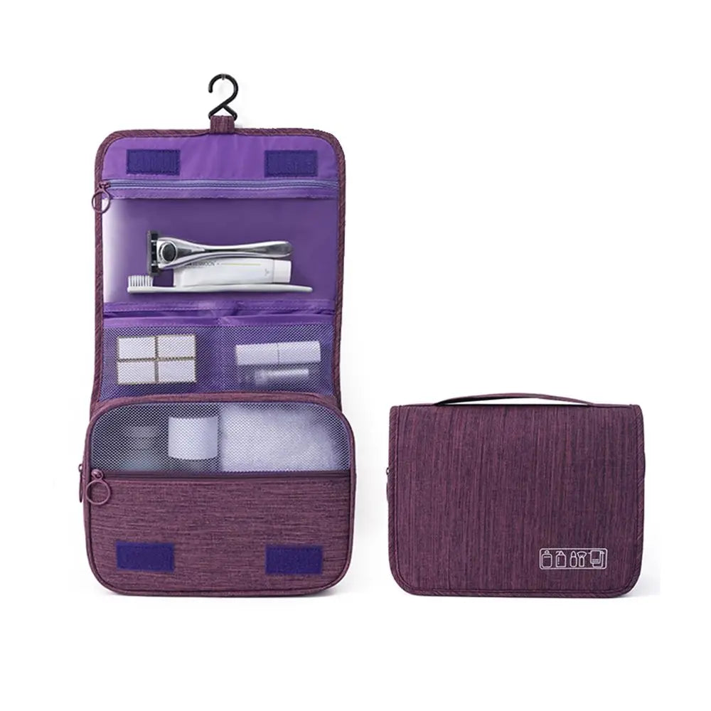 Foldable Toiletry Bag Organizer Hanging Storage Bag Bathroom Makeup Bag Case Travel Dry And Wet Separation Cosmetic Bag