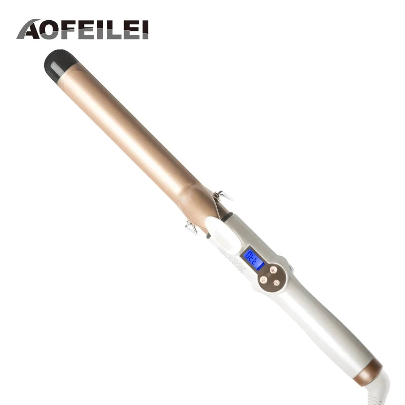 2025 New Real Electric Professional Ceramic Hair Curler Lcd Curling Iron Roller Curls Wand Waver Fashion Styling Tools