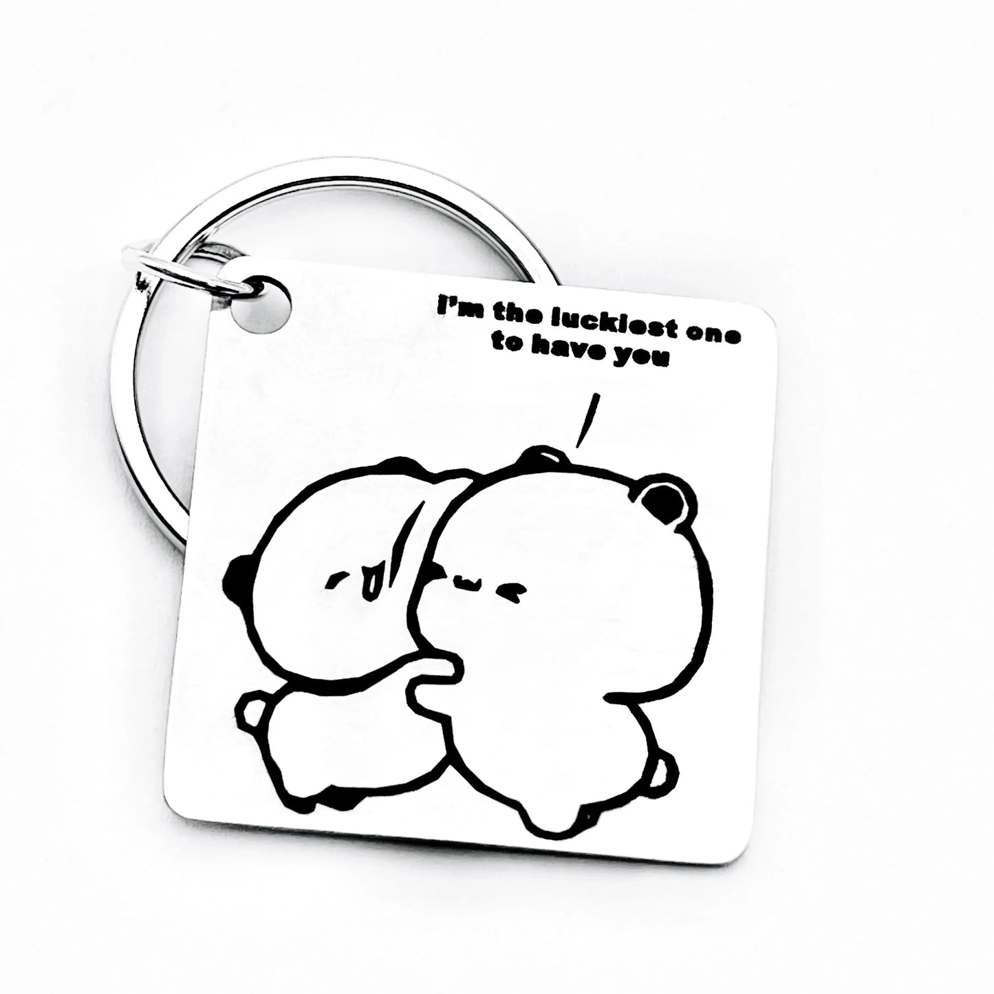 I‘M the Luckiest One to Have You, Stainless Steel Keychain, Romantic and Cute Accessory, Perfect Gift for Valentine's Day