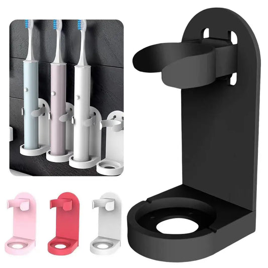 Wall-Mounted Electric Toothbrush Holder Plastic Tooth Hook Razor Rack Storage Space Shelf Bathroom Home Accessories Saving V9P0