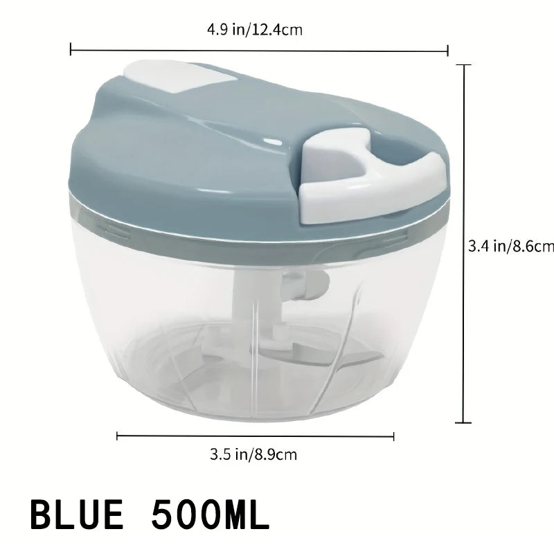 500/900ML Manual Food Processor Vegetable Chopper Hand Crank Garlic Mincer Portable Onion Cutter Fruits Herb Kitchen Accessories