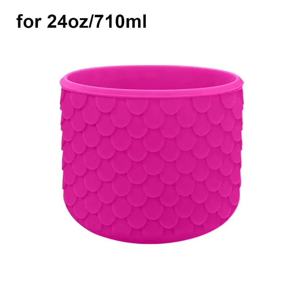 1Pcs New Anti-Slip Silicone Boot Fish Scale Pattern Colorful Bottle Bottom Base Protective Cup Sleeve for Owala 24oz 32oz 40oz