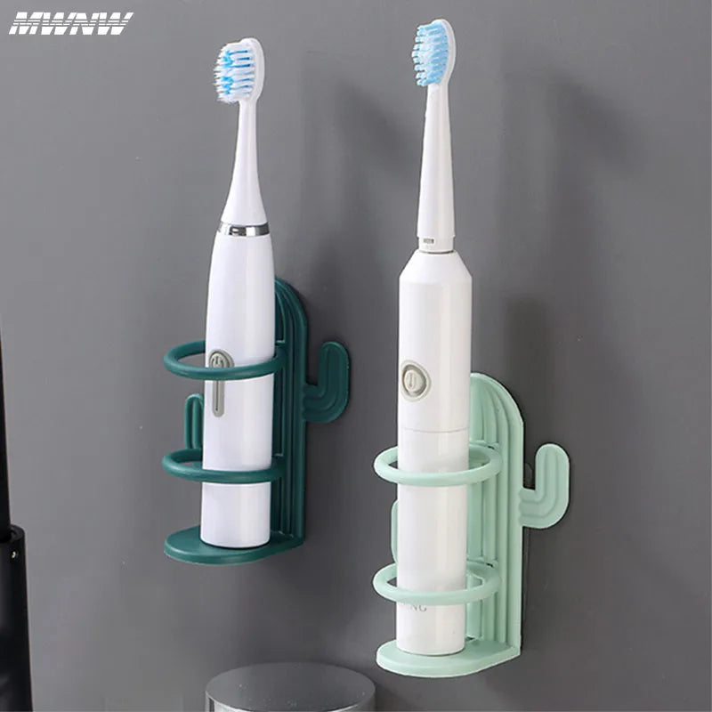 Cactus Wall-Mounted Electric Toothbrush Holder Holder Punch-free Razor Holder Storage Shelf  Organizer Bathroom Accessories 