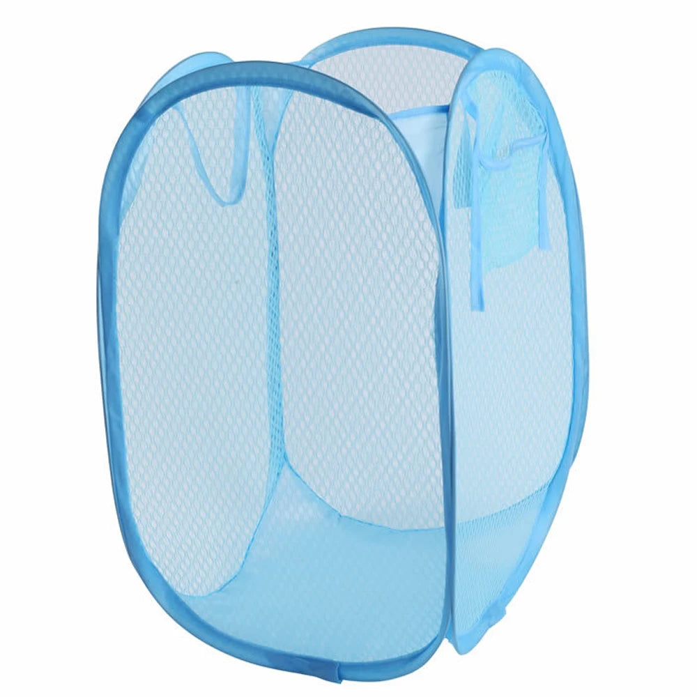 Folding Dirty Laundry Sorting Basket Washing Frame Bathroom Cloth Mesh Storage Bag Frame Bucket Laundry Organizers Storage Pouch