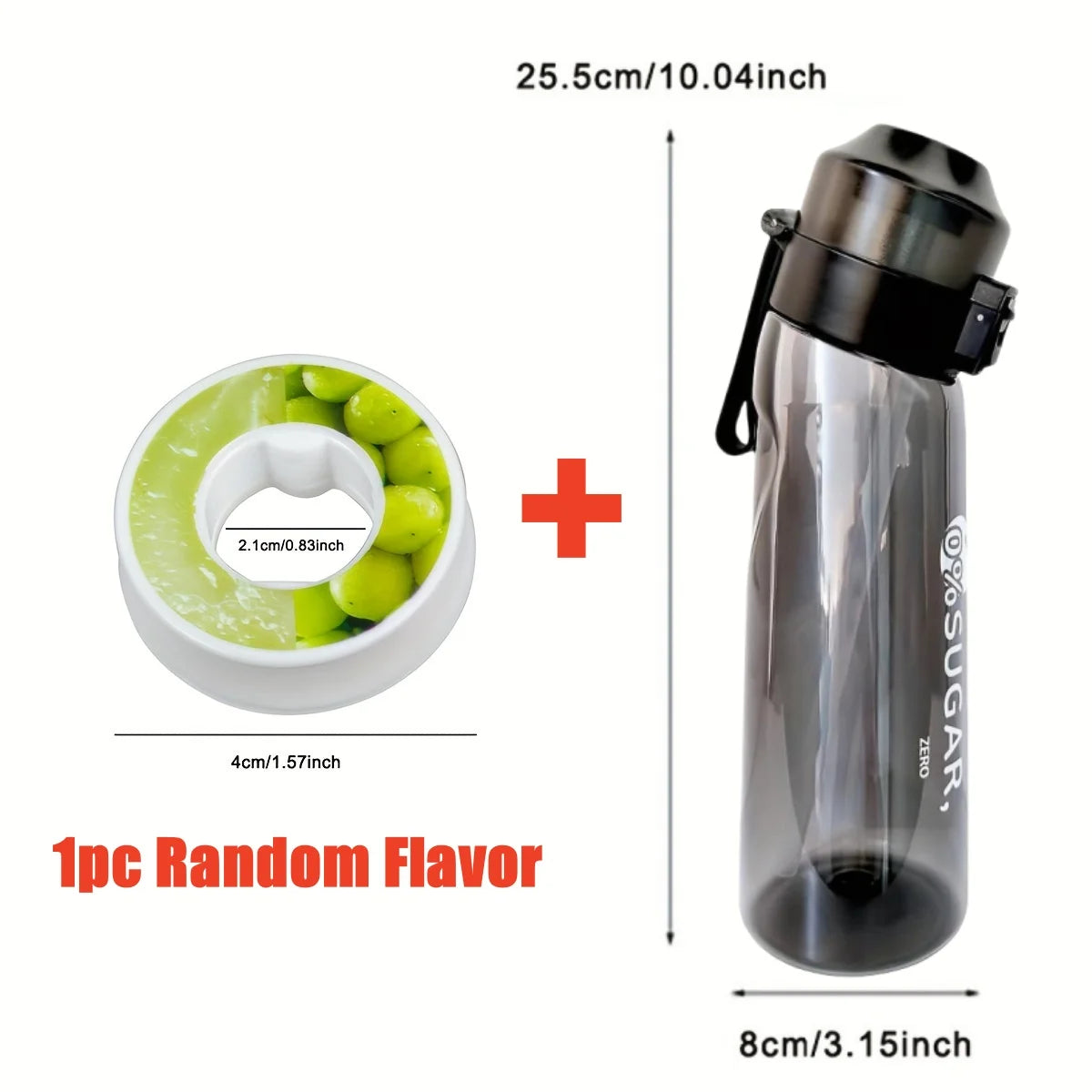 650ml/22oz Portable Sports Water Bottle With 7 Flavour Pods Scented Leakproof Water Bottle With Straw For Gym Outdoor Activities