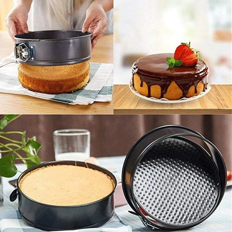 Nonstick Carbon Steel Cakes Molds Bake Pan Heart Round Square Shape Removable Bottom Baking Mould Set Kitchen Accessories New