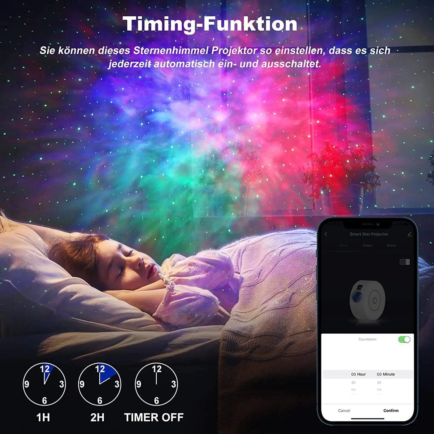 Smart WIFI Starry Sky Projector LED Night Light  Aurora Star Galaxy Night Lamp for Bedroom Games Room Party