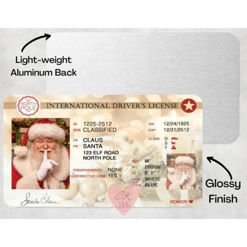 Creative Santa Claus Flight License Christmas Eve Gift Xmas Tree Decorations Flight License Cards Toys For Kids 2023 Christmas