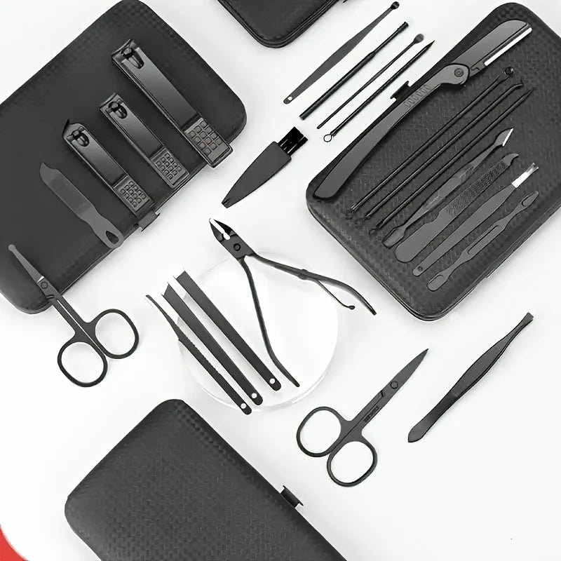 7-24pcs Professional  Nail Clippers Kit - Ultra Sharp Fingernail and Toenail Cutters for Men and Women - Sturdy Pedicure Care