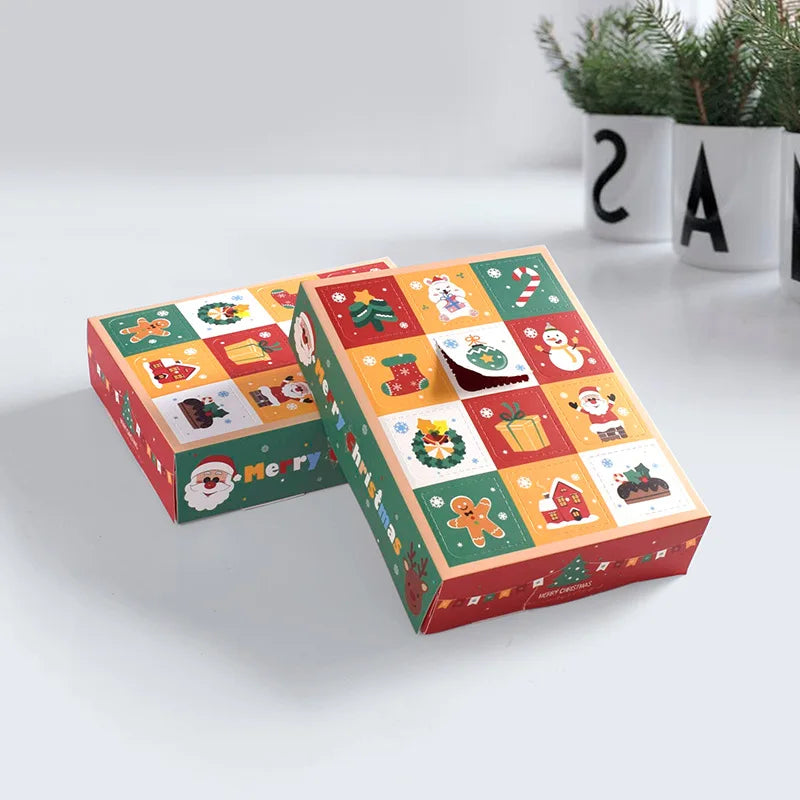 2pcs Creative Christmas Surprise Gift Box Blind Box Holiday Advent Calendar Boxes Merry Christmas Party Decor Noel Navidad 2024