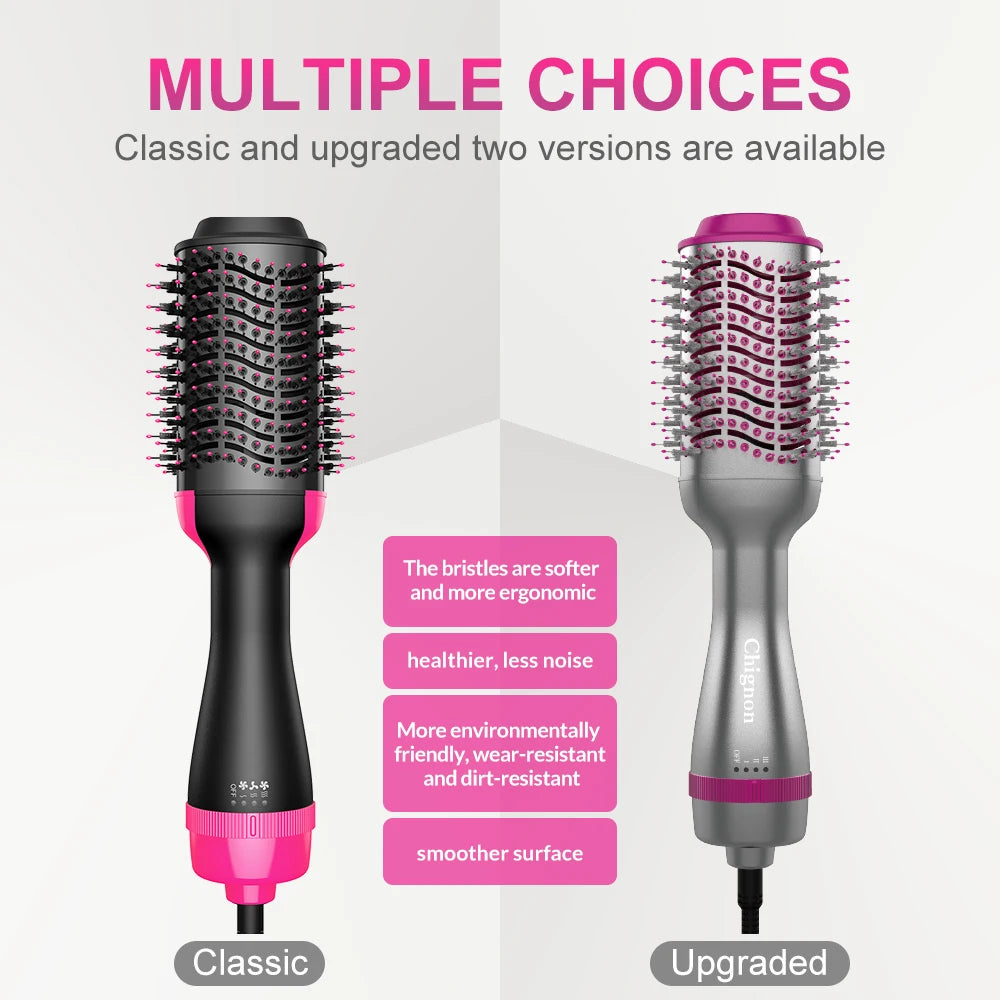 Hair Dryer Hot Air Brush Styler and Volumizer Hair Straightener Curler Comb Roller One Step Electric Ion Blow Dryer Brush